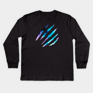 Galaxy Claw Slash Kids Long Sleeve T-Shirt